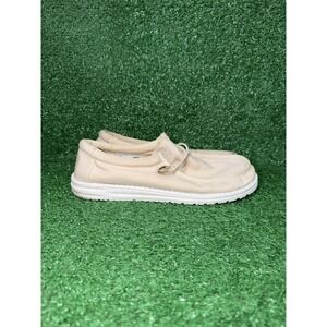 Hey Dude Wally Mens Size 11 Beige Slip On Loafers Casual Walking Comfort Shoes
